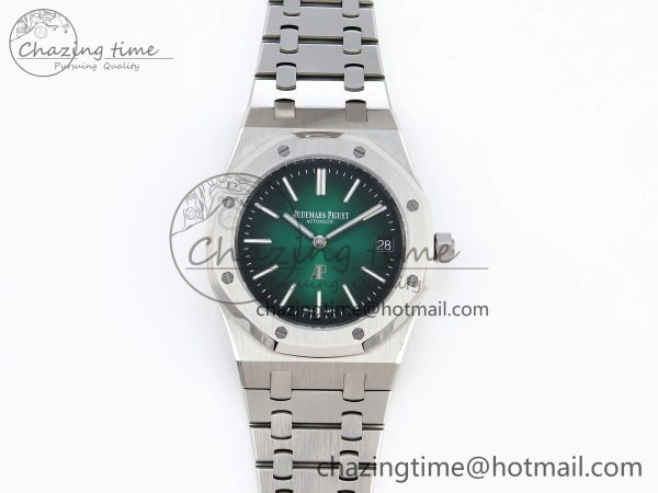 Refined ROYAL OAK 39MM 15202 SS IPF 1:1 BEST EDITION GREEN BLACK DIAL ON SS BRACELET A 4495
