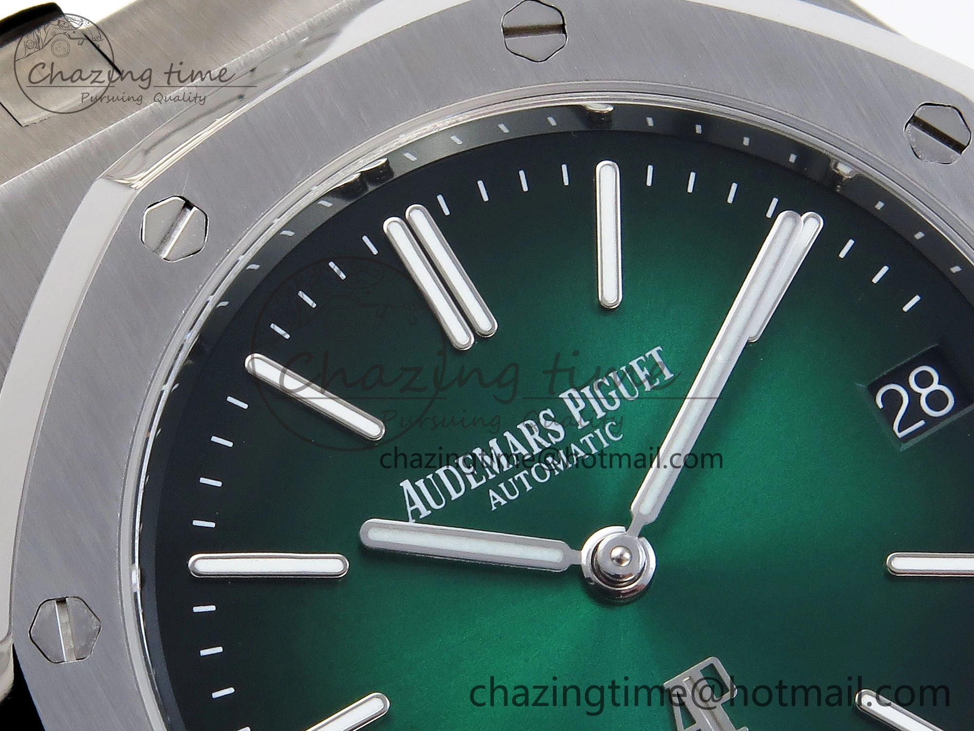 Refined ROYAL OAK 39MM 15202 SS IPF 1:1 BEST EDITION GREEN BLACK DIAL ON SS BRACELET A 4495