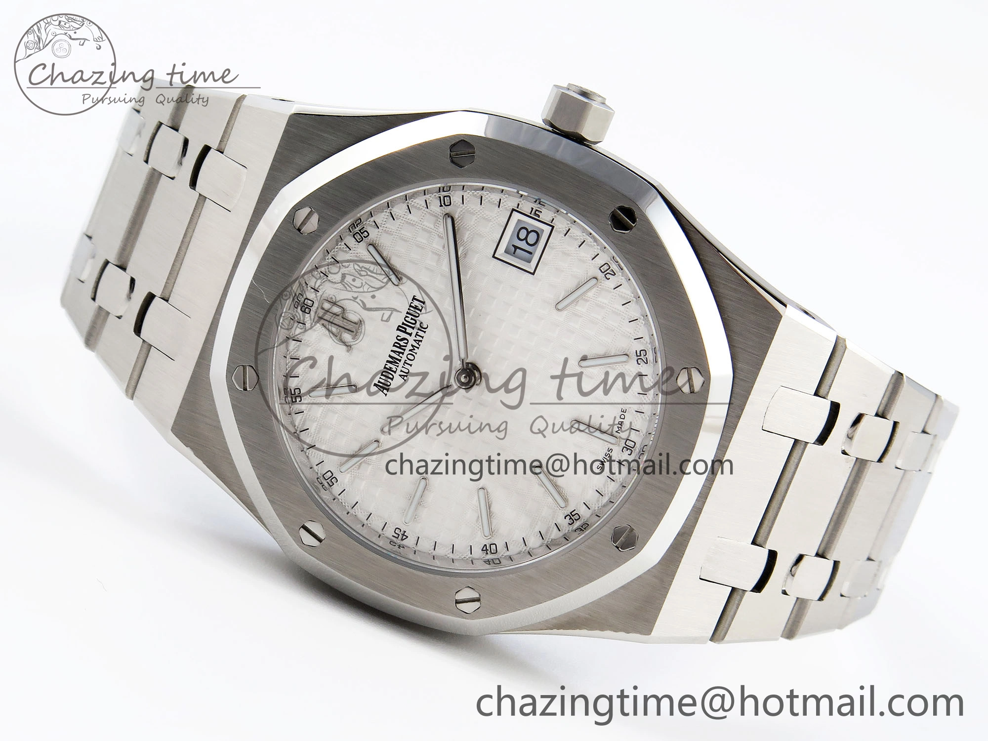 Contemporary ROYAL OAK 39MM 15202 SS IPF 1:1 BEST EDITION WHITE TEXTURED DIAL ON SS BRACELET A 4499