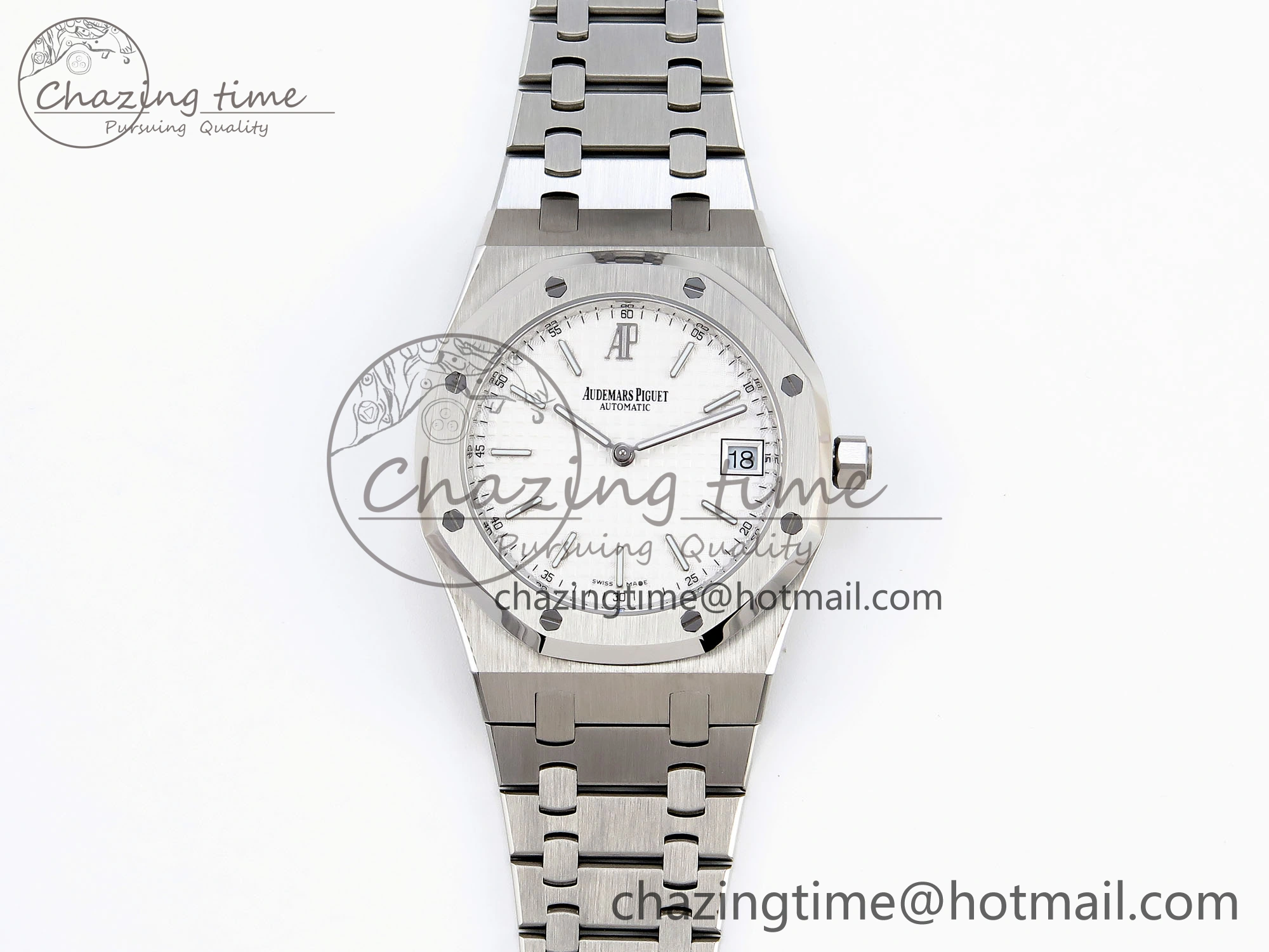 Contemporary ROYAL OAK 39MM 15202 SS IPF 1:1 BEST EDITION WHITE TEXTURED DIAL ON SS BRACELET A 4499
