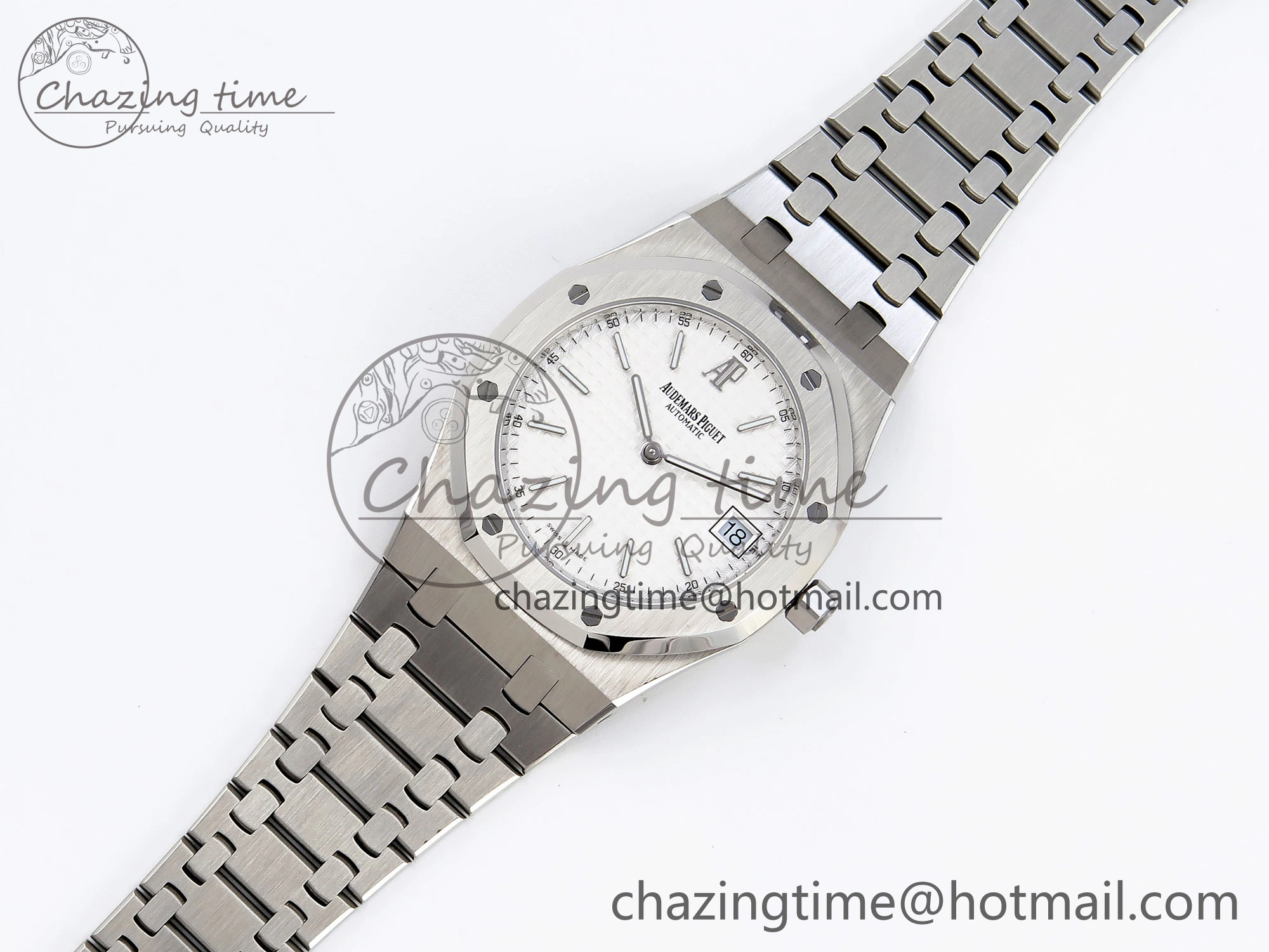 Contemporary ROYAL OAK 39MM 15202 SS IPF 1:1 BEST EDITION WHITE TEXTURED DIAL ON SS BRACELET A 4499