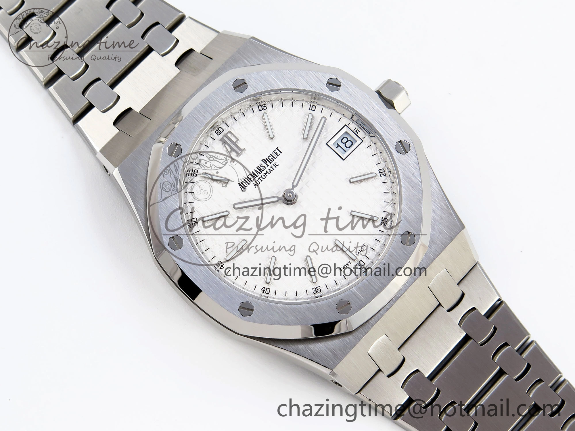 Contemporary ROYAL OAK 39MM 15202 SS IPF 1:1 BEST EDITION WHITE TEXTURED DIAL ON SS BRACELET A 4499