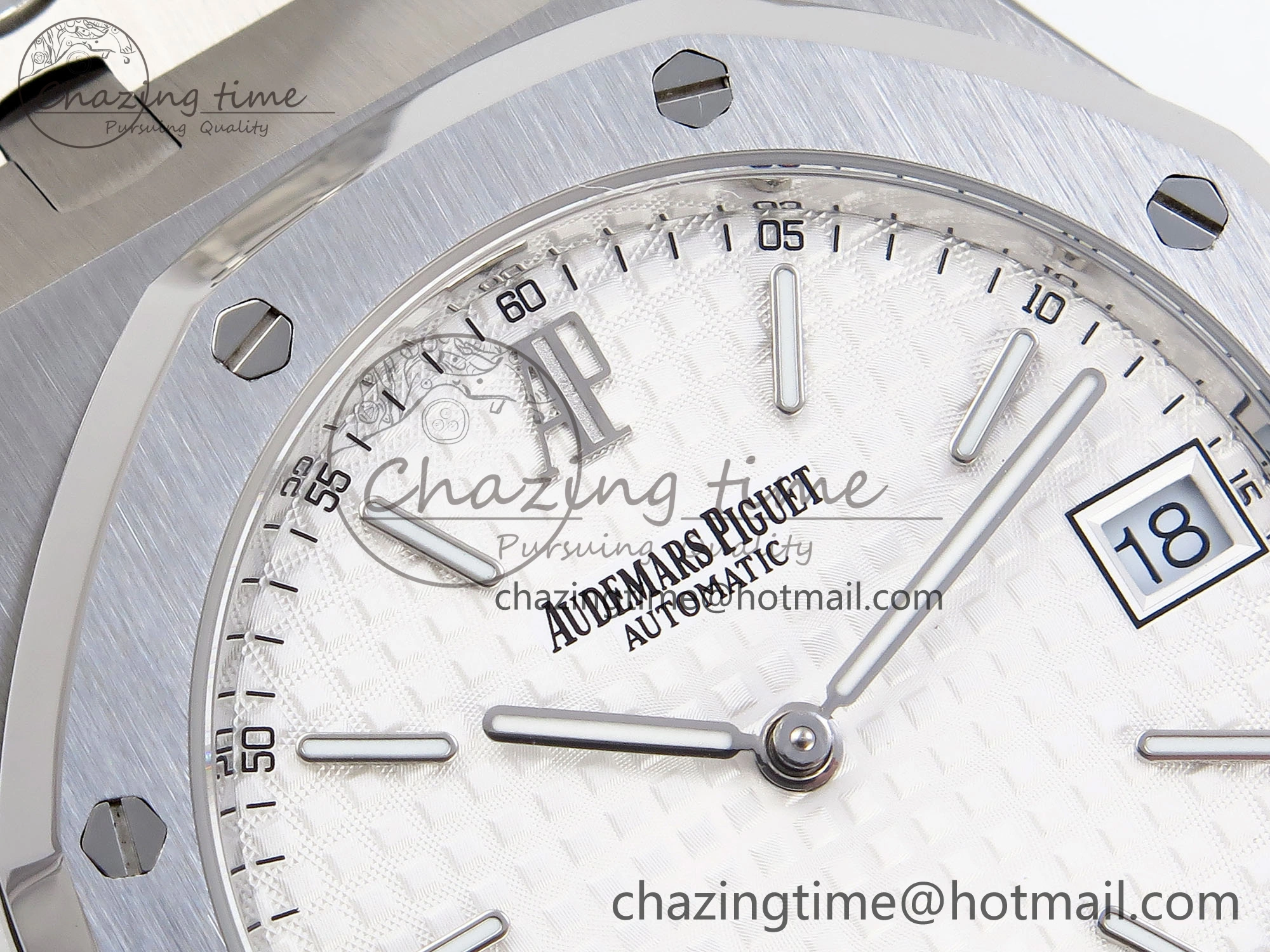 Contemporary ROYAL OAK 39MM 15202 SS IPF 1:1 BEST EDITION WHITE TEXTURED DIAL ON SS BRACELET A 4499
