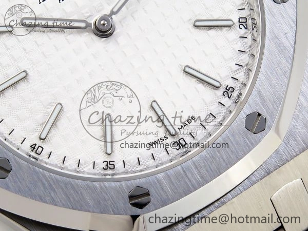 Contemporary ROYAL OAK 39MM 15202 SS IPF 1:1 BEST EDITION WHITE TEXTURED DIAL ON SS BRACELET A 4499