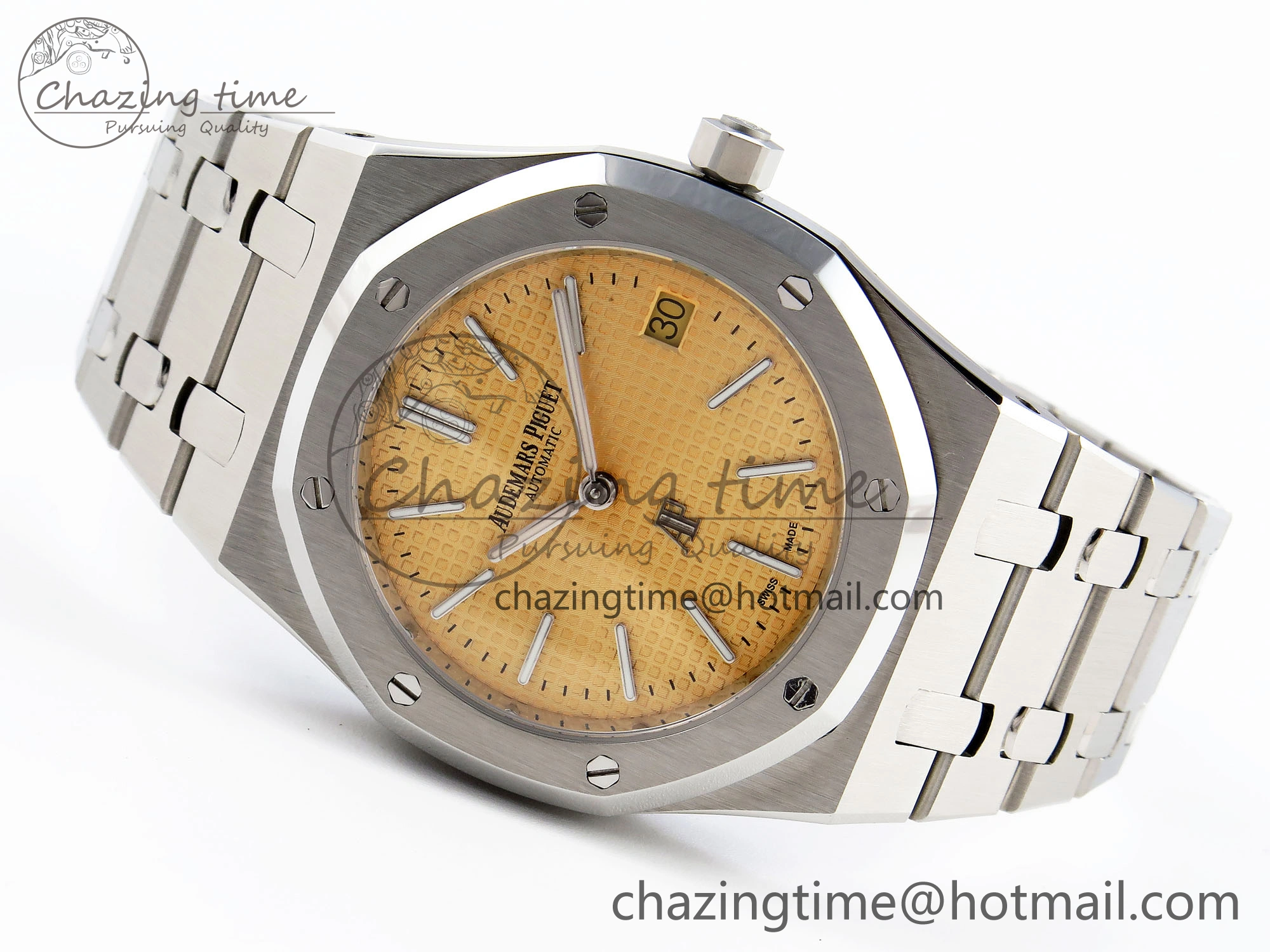 ROYAL OAK 39MM 15202 SS IPF 1:1 BEST EDITION YELLOW TEXTURED DIAL ON SS BRACELET A Comfortable 4500