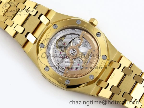 ROYAL OAK 39MM 15202 YG IPF 1:1 BEST EDITION BLUE TEXTURED DIAL ON YG BRACELET A Timeless 4506