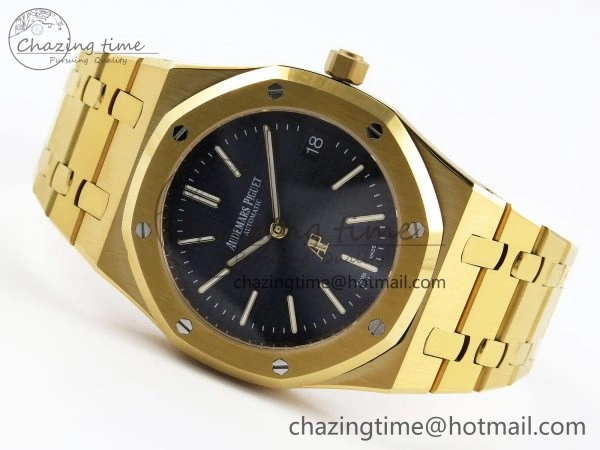 ROYAL OAK 39MM 15202 YG IPF 1:1 BEST EDITION BLUE TEXTURED DIAL ON YG BRACELET A Timeless 4506