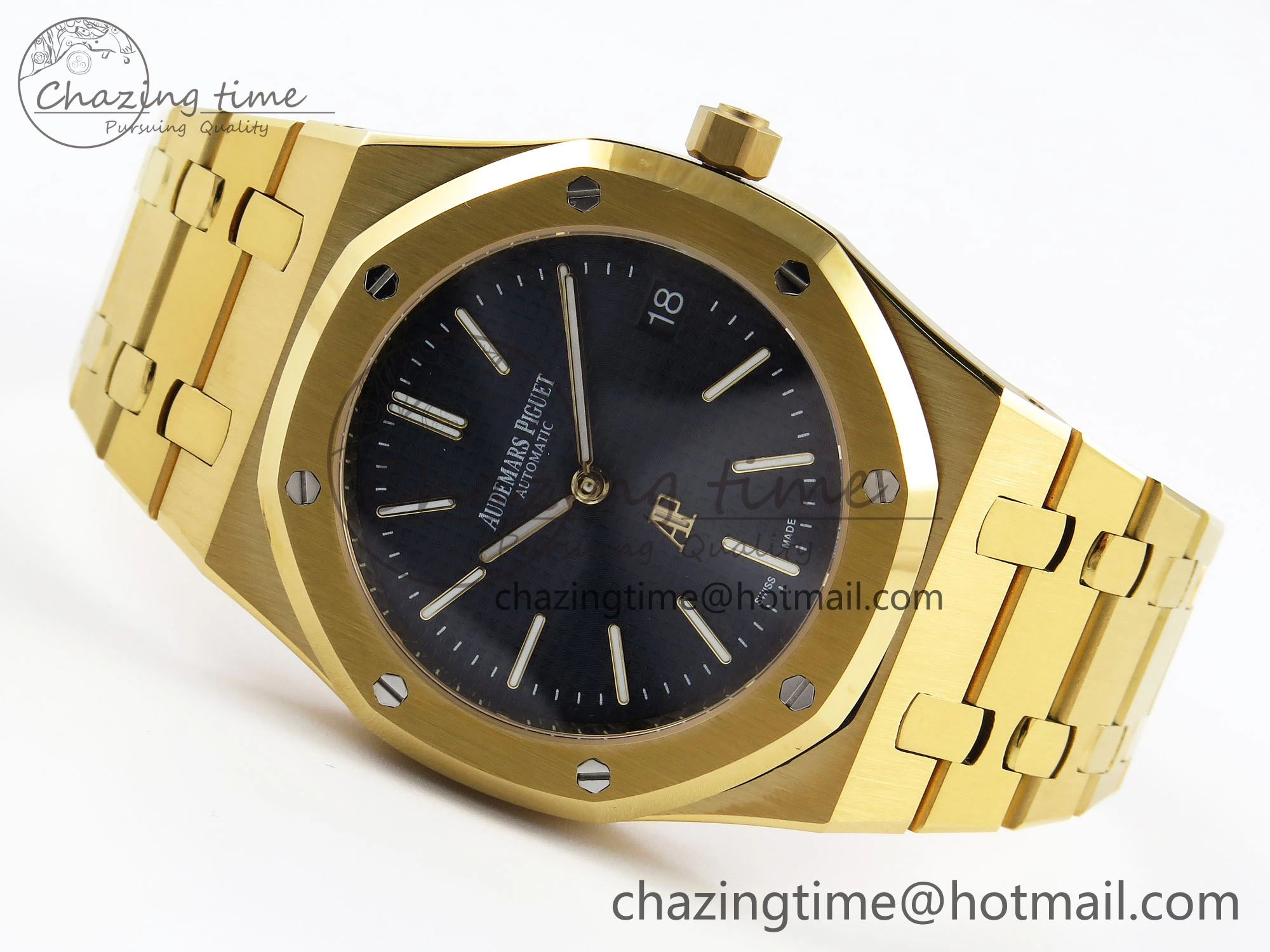 ROYAL OAK 39MM 15202 YG IPF 1:1 BEST EDITION BLUE TEXTURED DIAL ON YG BRACELET A Timeless 4506