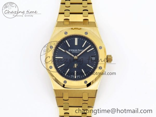 ROYAL OAK 39MM 15202 YG IPF 1:1 BEST EDITION BLUE TEXTURED DIAL ON YG BRACELET A Timeless 4506
