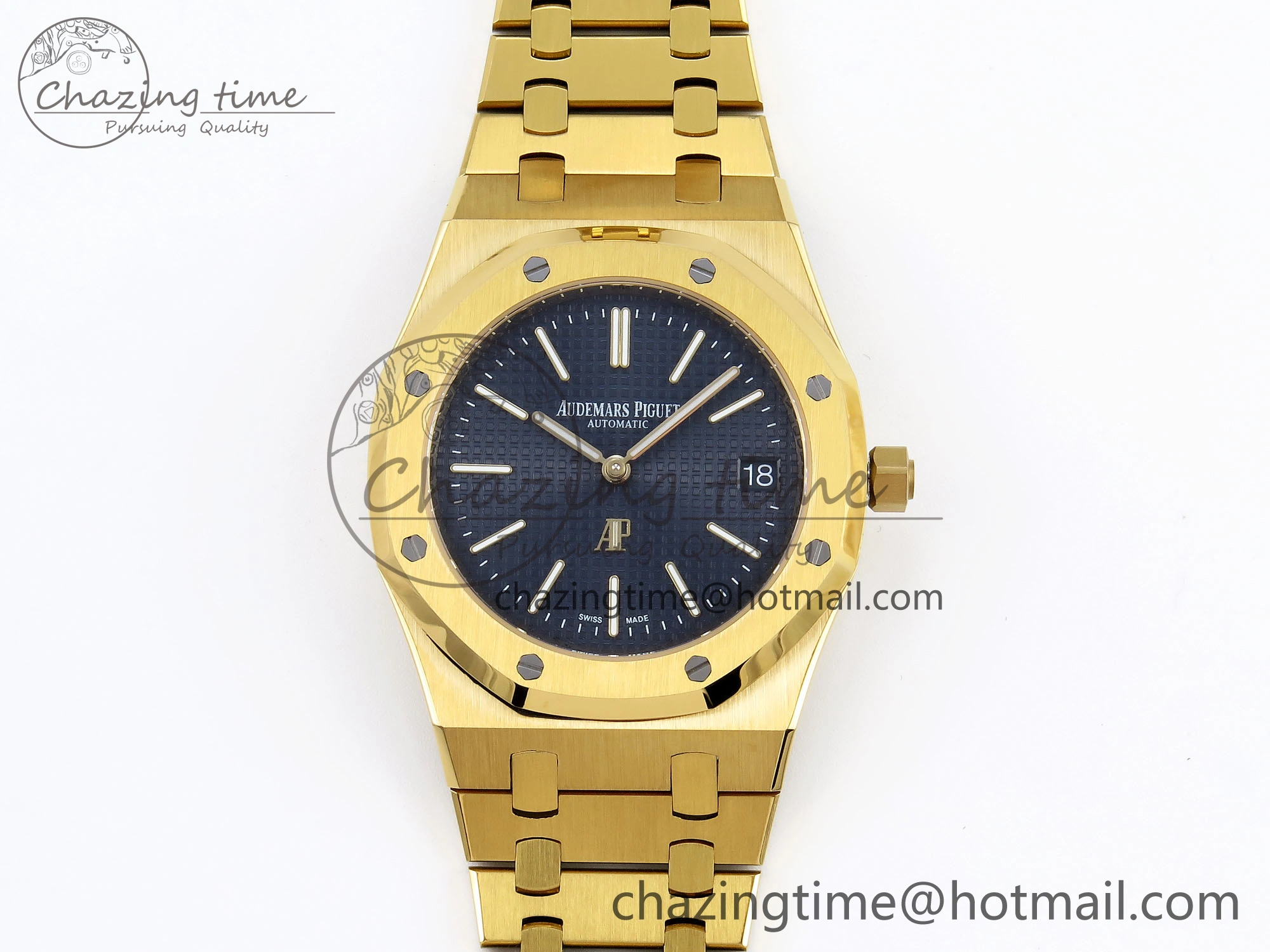 ROYAL OAK 39MM 15202 YG IPF 1:1 BEST EDITION BLUE TEXTURED DIAL ON YG BRACELET A Timeless 4506