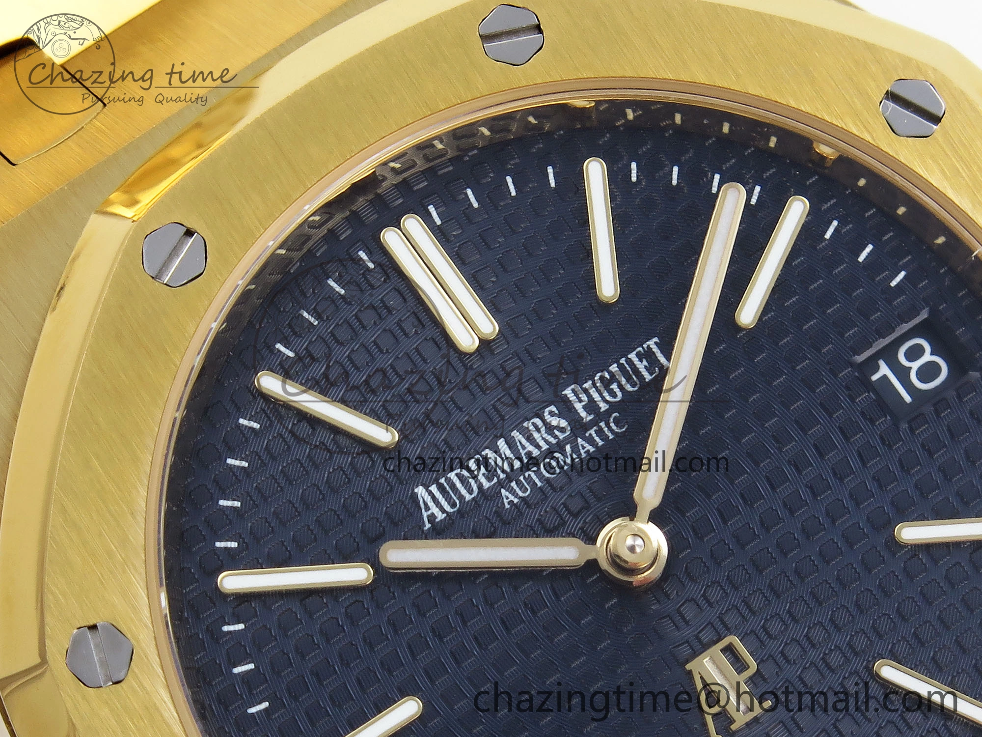 ROYAL OAK 39MM 15202 YG IPF 1:1 BEST EDITION BLUE TEXTURED DIAL ON YG BRACELET A Timeless 4506