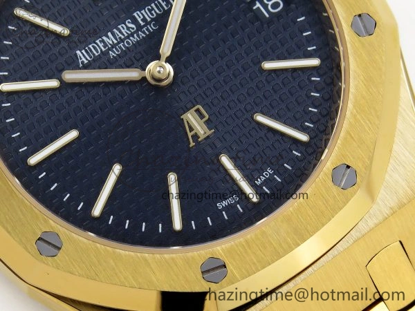 ROYAL OAK 39MM 15202 YG IPF 1:1 BEST EDITION BLUE TEXTURED DIAL ON YG BRACELET A Timeless 4506