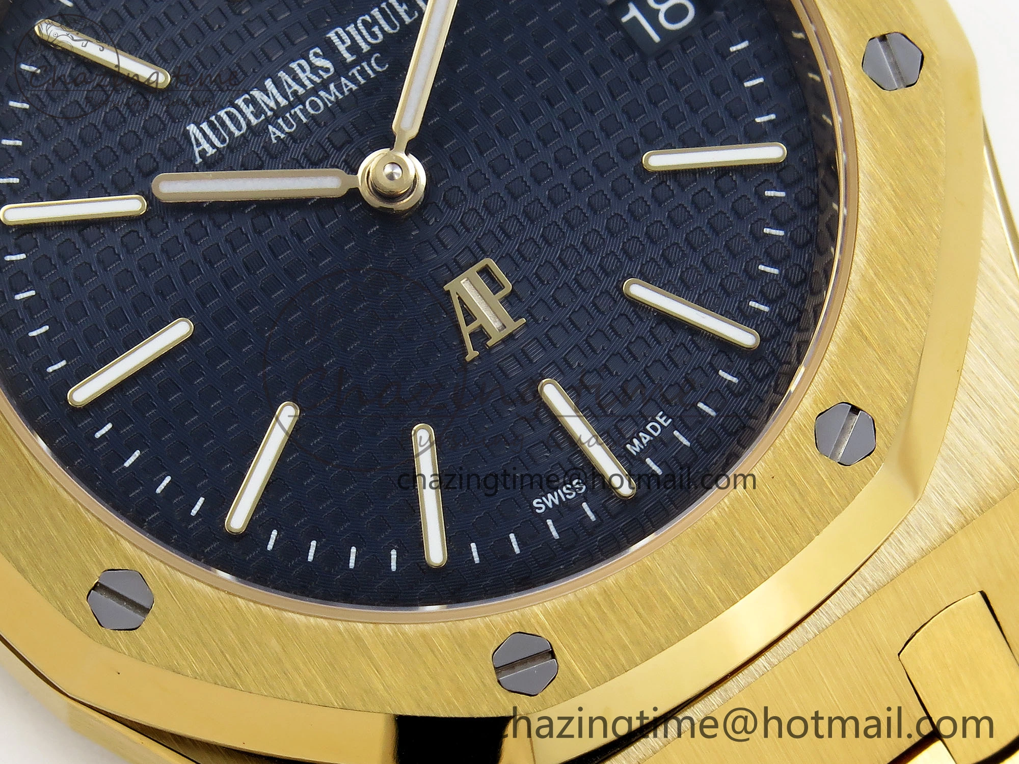ROYAL OAK 39MM 15202 YG IPF 1:1 BEST EDITION BLUE TEXTURED DIAL ON YG BRACELET A Timeless 4506