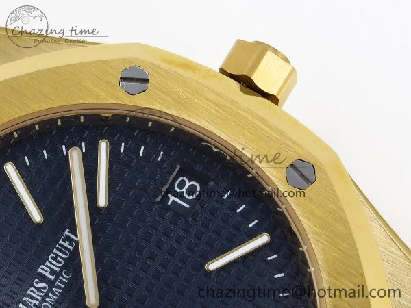 ROYAL OAK 39MM 15202 YG IPF 1:1 BEST EDITION BLUE TEXTURED DIAL ON YG BRACELET A Timeless 4506