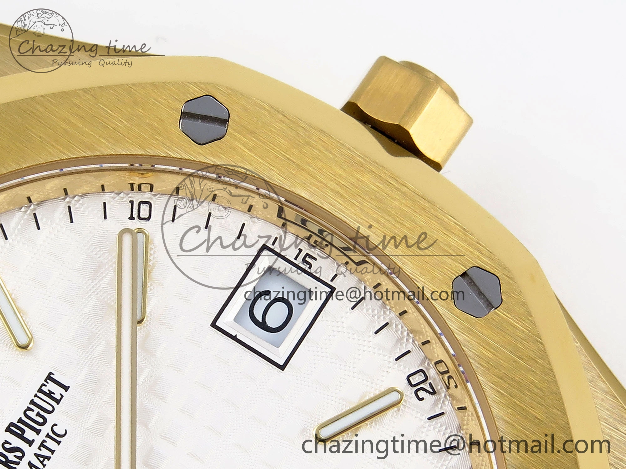 ROYAL OAK 39MM 15202 YG IPF 1:1 BEST EDITION WHITE TEXTURED DIAL ON YG BRACELET A WaterResistant 4504