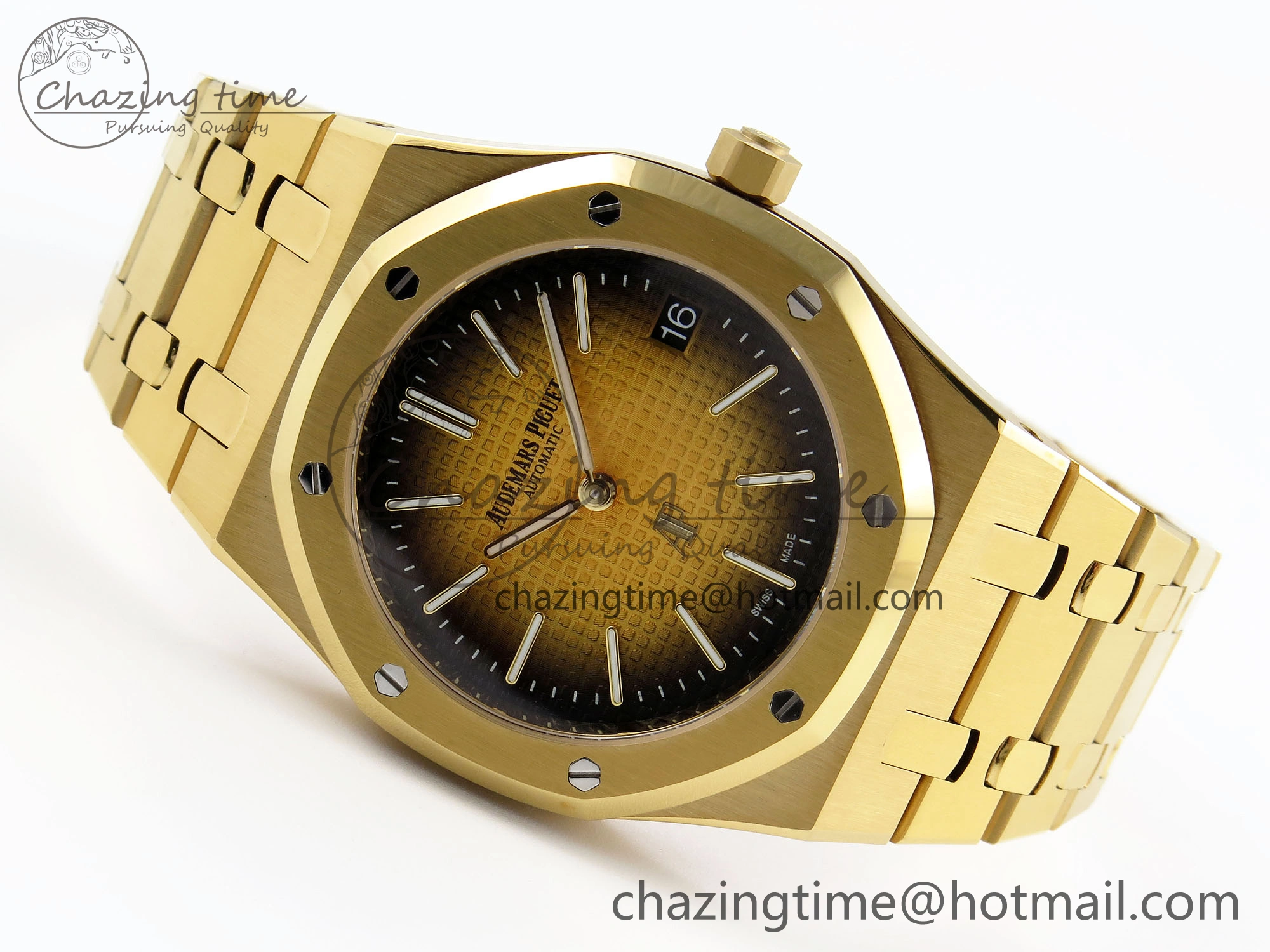 ROYAL OAK 39MM 15202 YG IPF 1:1 BEST EDITION YELLOW BROWN TEXTURED DIAL ON YG BRACELET A Efficient 4505