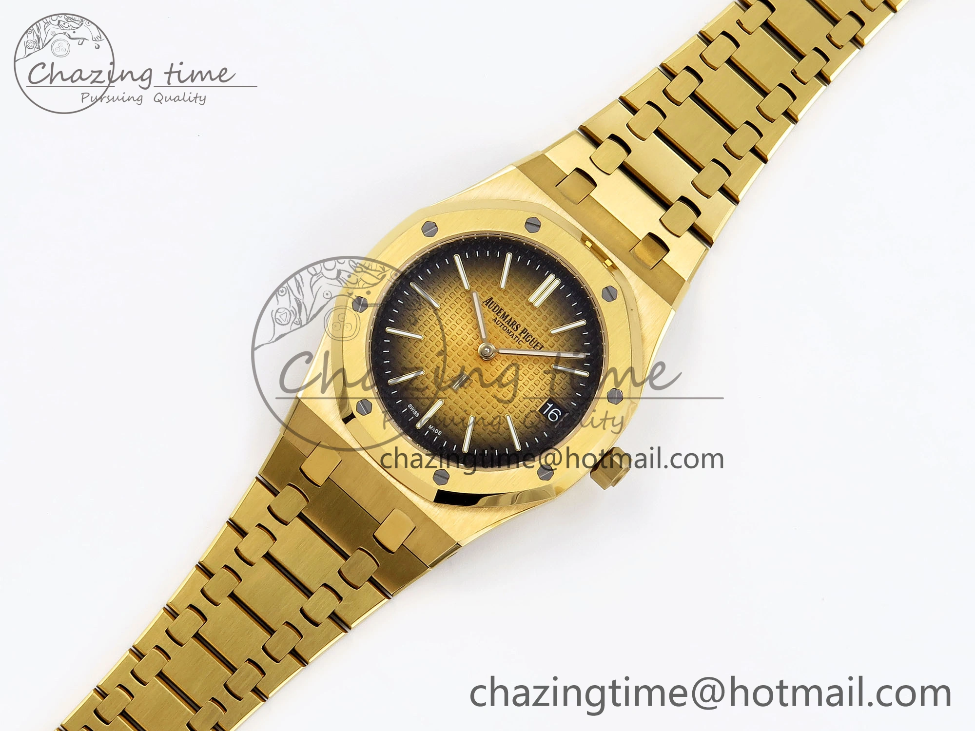 ROYAL OAK 39MM 15202 YG IPF 1:1 BEST EDITION YELLOW BROWN TEXTURED DIAL ON YG BRACELET A Efficient 4505