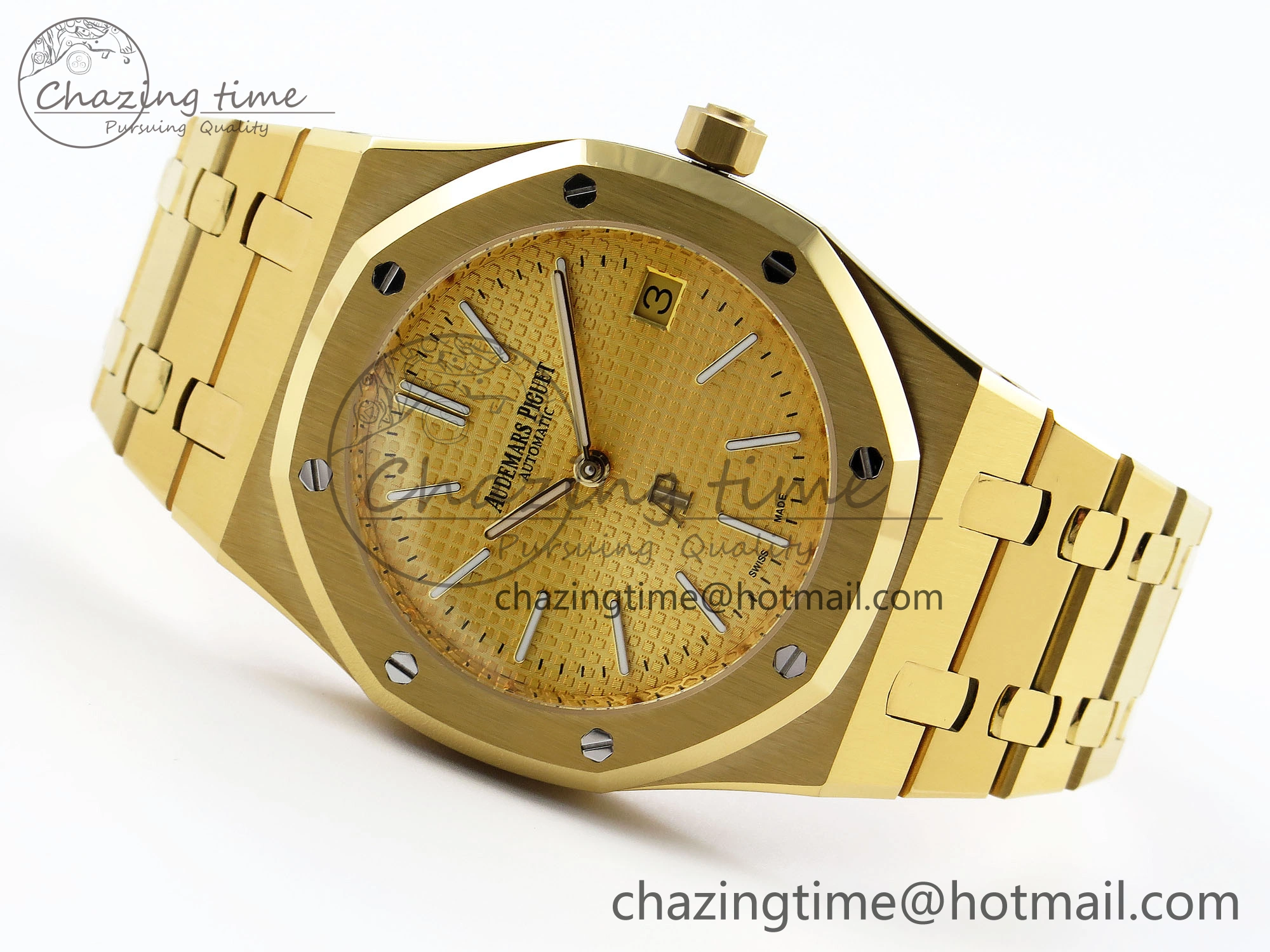 ROYAL OAK 39MM 15202 YG IPF 1:1 BEST EDITION YG TEXTURED DIAL ON YG BRACELET A Casual 4503