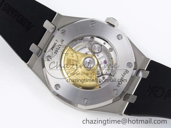 ROYAL OAK 41MM 15400 SS APSF 1:1 BEST EDITION BLACK TEXTURED DIAL ON BLACK RUBBER STRAP SA3120 SUPER CLONE V EyeCatching 4492