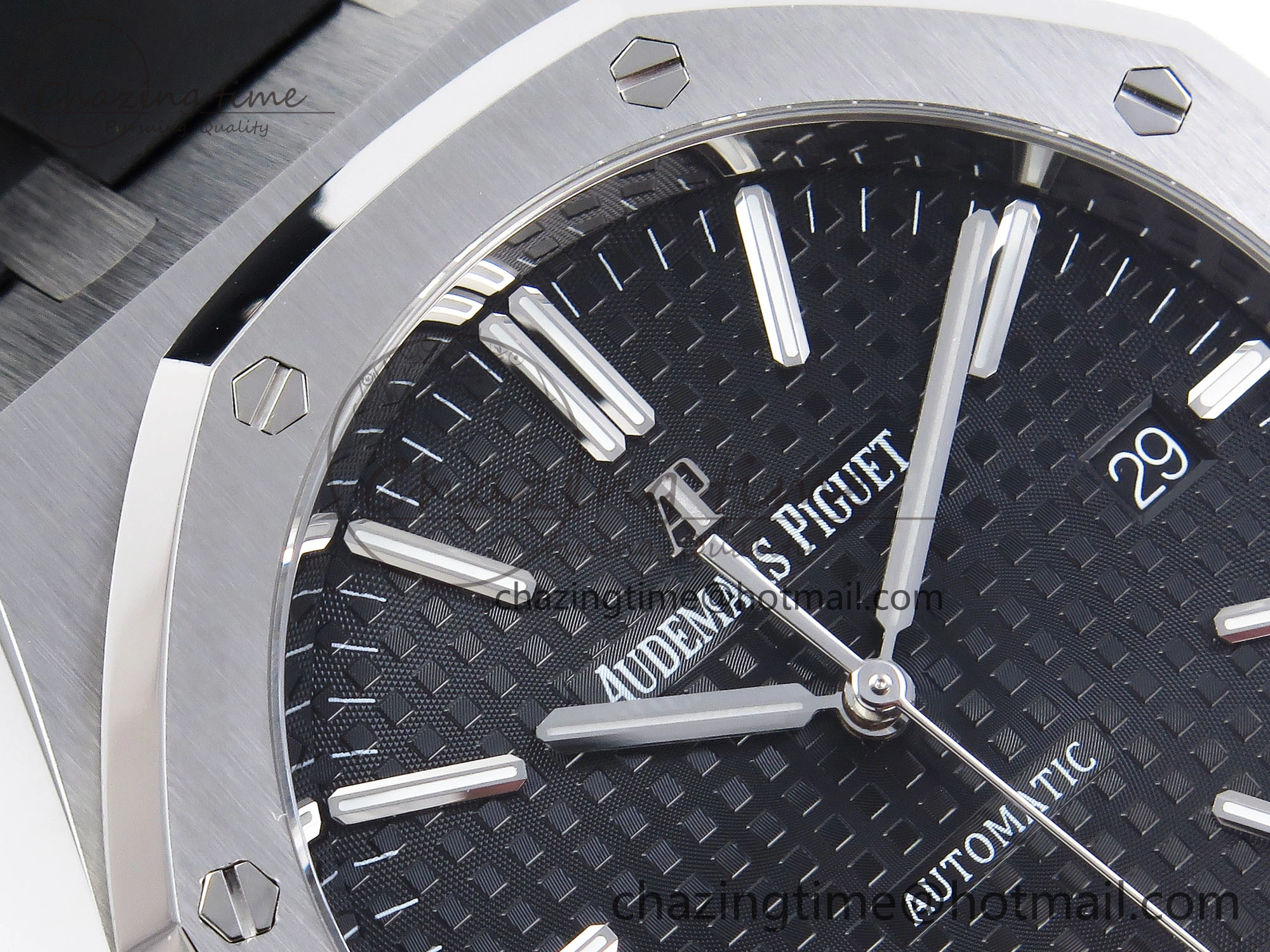 ROYAL OAK 41MM 15400 SS APSF 1:1 BEST EDITION BLACK TEXTURED DIAL ON BLACK RUBBER STRAP SA3120 SUPER CLONE V EyeCatching 4492