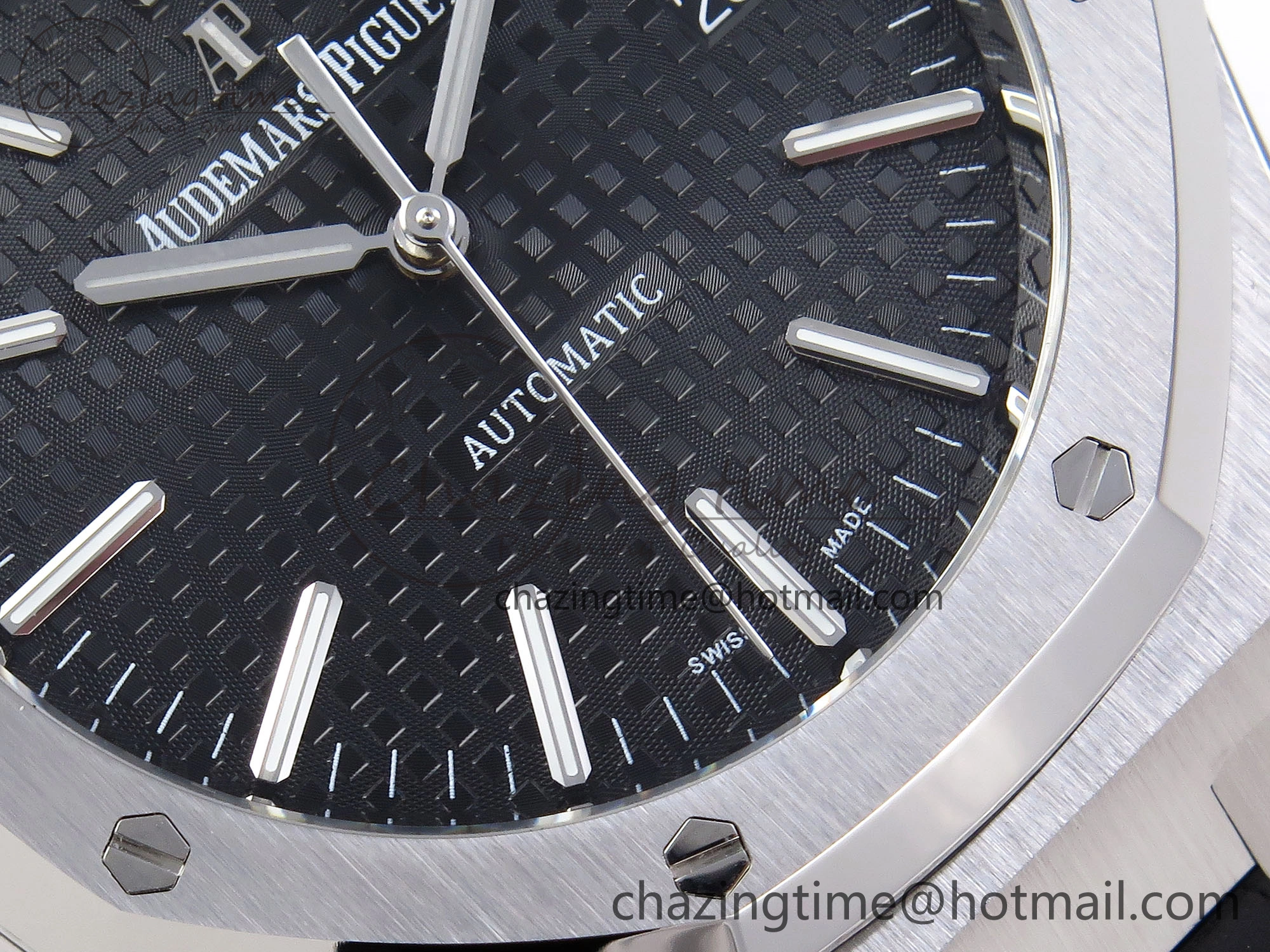 ROYAL OAK 41MM 15400 SS APSF 1:1 BEST EDITION BLACK TEXTURED DIAL ON BLACK RUBBER STRAP SA3120 SUPER CLONE V EyeCatching 4492