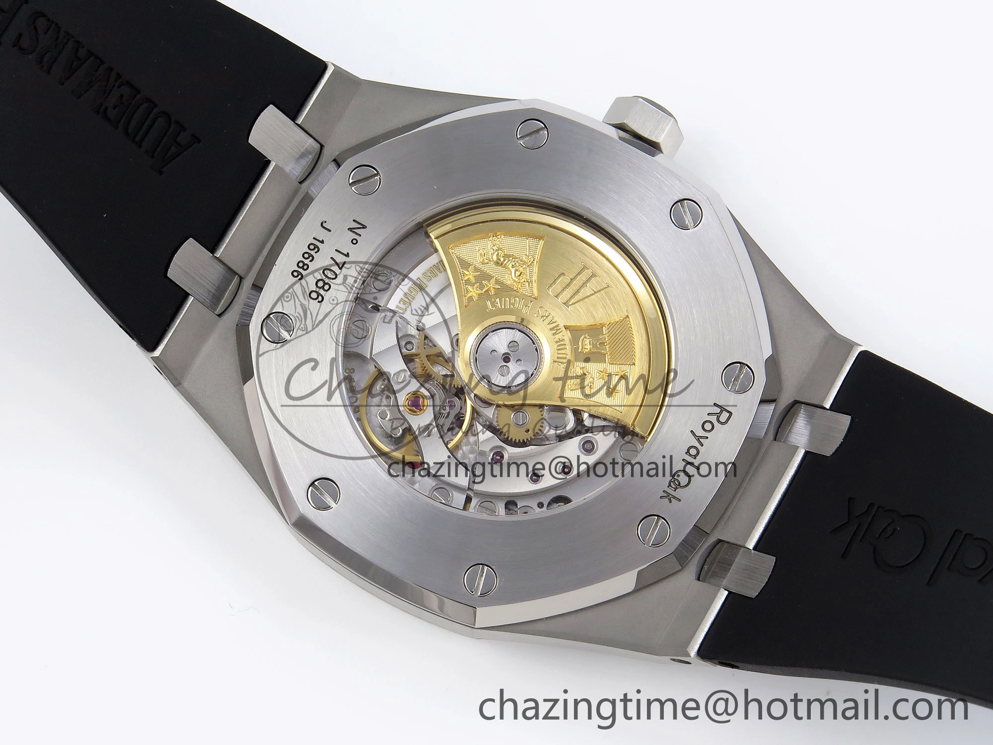 GoAnywhere ROYAL OAK 41MM 15400 SS APSF 1:1 BEST EDITION BLUE TEXTURED DIAL ON BLACK RUBBER STRAP SA3120 SUPER CLONE V 4493