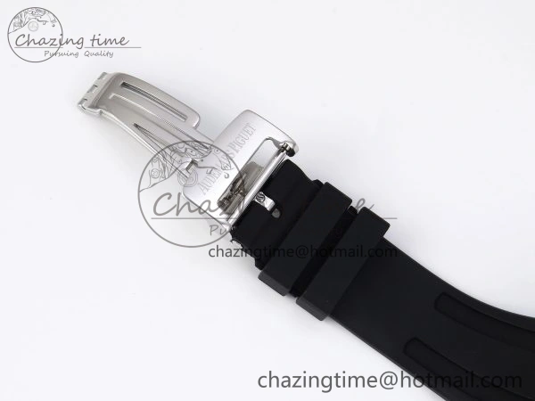 GoAnywhere ROYAL OAK 41MM 15400 SS APSF 1:1 BEST EDITION BLUE TEXTURED DIAL ON BLACK RUBBER STRAP SA3120 SUPER CLONE V 4493