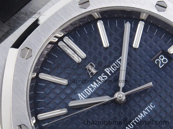 GoAnywhere ROYAL OAK 41MM 15400 SS APSF 1:1 BEST EDITION BLUE TEXTURED DIAL ON BLACK RUBBER STRAP SA3120 SUPER CLONE V 4493