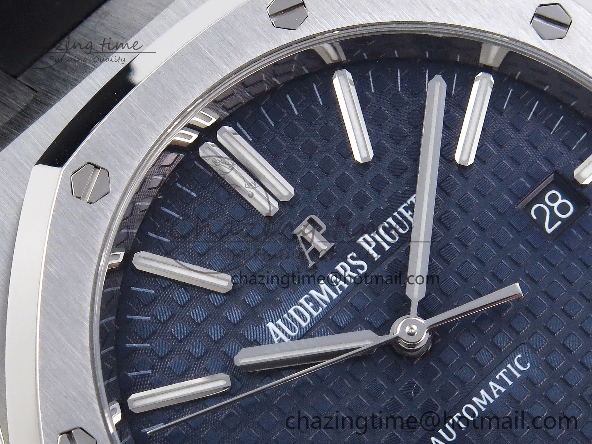 GoAnywhere ROYAL OAK 41MM 15400 SS APSF 1:1 BEST EDITION BLUE TEXTURED DIAL ON BLACK RUBBER STRAP SA3120 SUPER CLONE V 4493