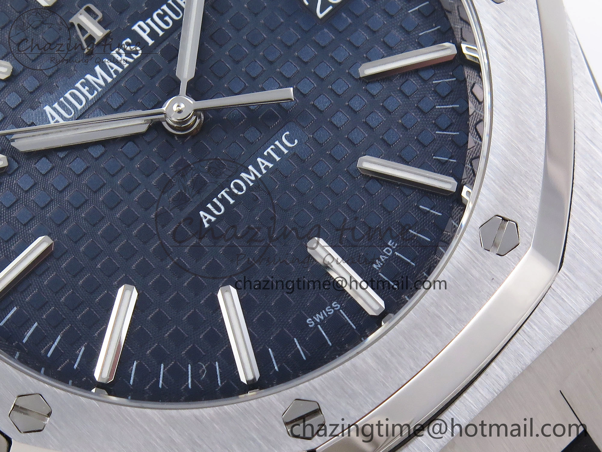 GoAnywhere ROYAL OAK 41MM 15400 SS APSF 1:1 BEST EDITION BLUE TEXTURED DIAL ON BLACK RUBBER STRAP SA3120 SUPER CLONE V 4493