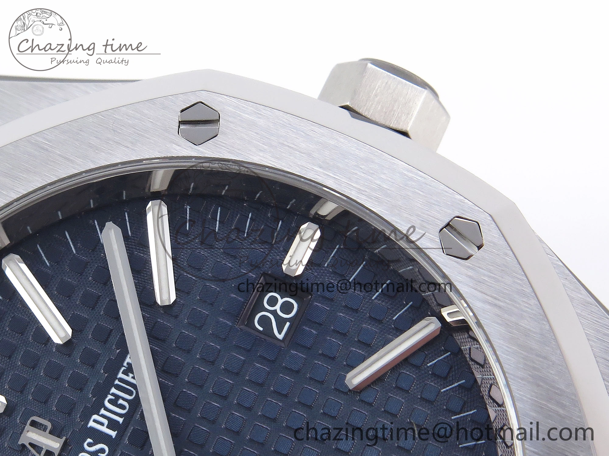 GoAnywhere ROYAL OAK 41MM 15400 SS APSF 1:1 BEST EDITION BLUE TEXTURED DIAL ON BLACK RUBBER STRAP SA3120 SUPER CLONE V 4493