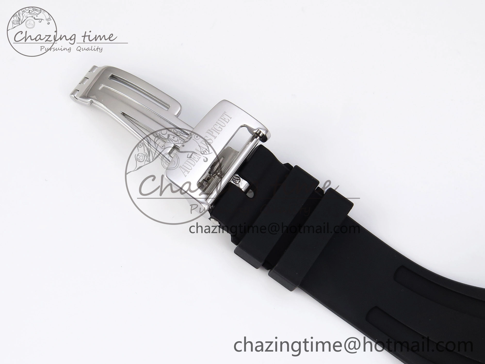 TopPick ROYAL OAK 41MM 15400 SS APSF 1:1 BEST EDITION GRAY TEXTURED DIAL ON BLACK RUBBER STRAP SA3120 SUPER CLONE V 4491