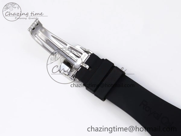 TopPick ROYAL OAK 41MM 15400 SS APSF 1:1 BEST EDITION GRAY TEXTURED DIAL ON BLACK RUBBER STRAP SA3120 SUPER CLONE V 4491
