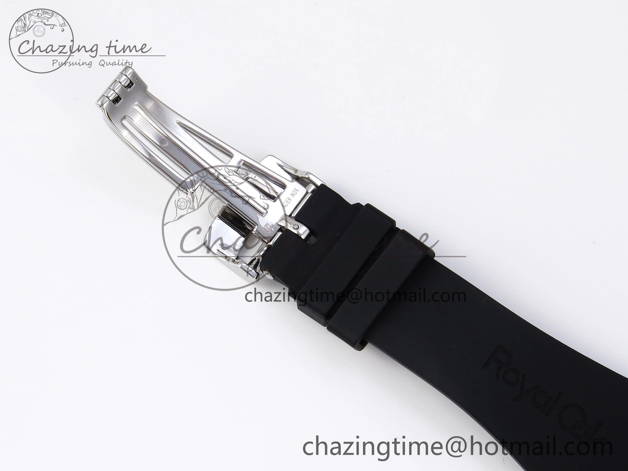 TopPick ROYAL OAK 41MM 15400 SS APSF 1:1 BEST EDITION GRAY TEXTURED DIAL ON BLACK RUBBER STRAP SA3120 SUPER CLONE V 4491