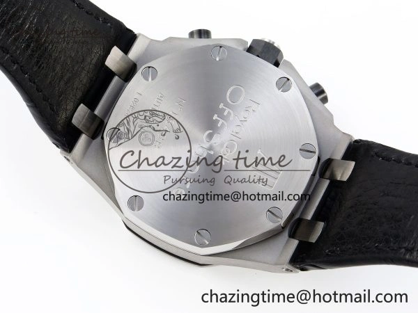 NewStyle ROYAL OAK OFFSHORE 42MM SS APF 1:1 BEST EDITION BLACK DIAL WHITE MARKERS CERAMIC BEZEL ON BLACK RUBBER STRAP A 4514