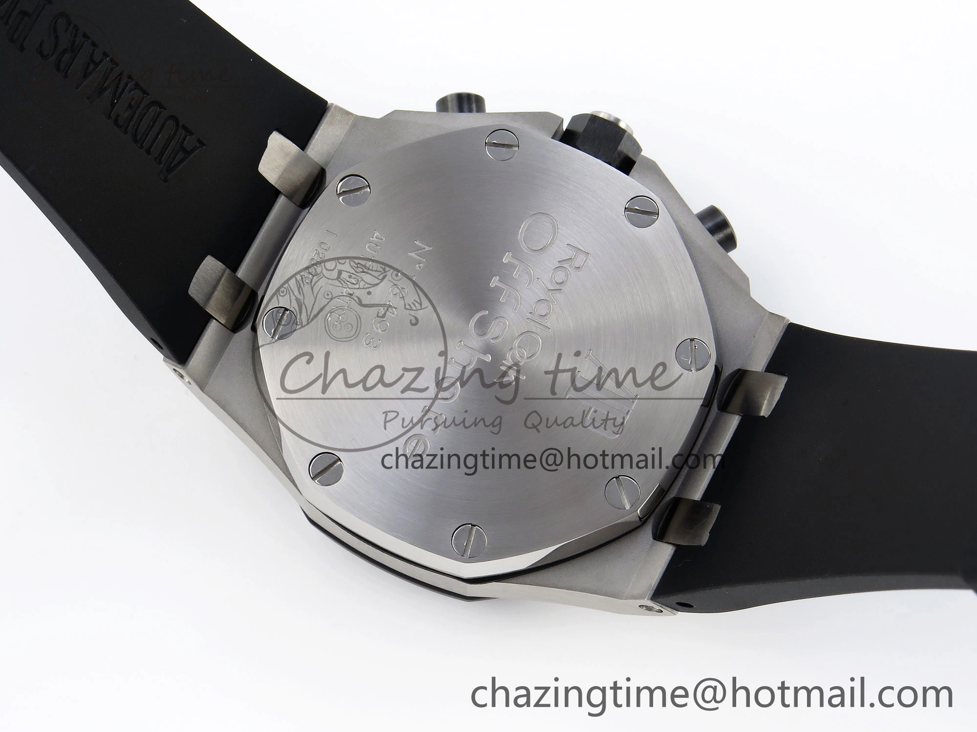 Comfortable ROYAL OAK OFFSHORE 42MM SS APF 1:1 BEST EDITION BLACK DIAL WHITE MARKERS ON BLACK LEATHER STRAP A 4512