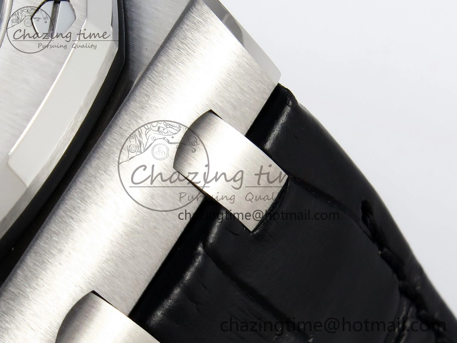 Comfortable ROYAL OAK OFFSHORE 42MM SS APF 1:1 BEST EDITION BLACK DIAL WHITE MARKERS ON BLACK LEATHER STRAP A 4512