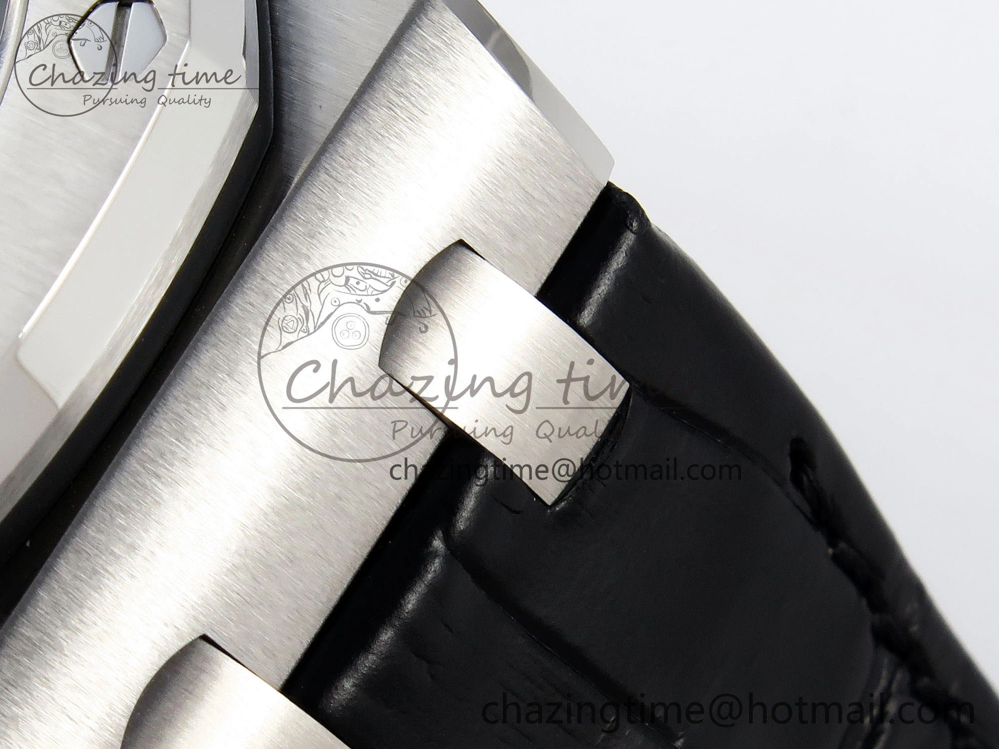 Comfortable ROYAL OAK OFFSHORE 42MM SS APF 1:1 BEST EDITION BLACK DIAL WHITE MARKERS ON BLACK LEATHER STRAP A 4512
