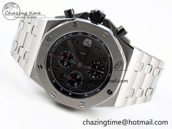 ROYAL OAK OFFSHORE 42MM SS APF 1:1 BEST EDITION GRAY DIAL BLACK MARKERS ON SS BRACELET A FreshLook 4515