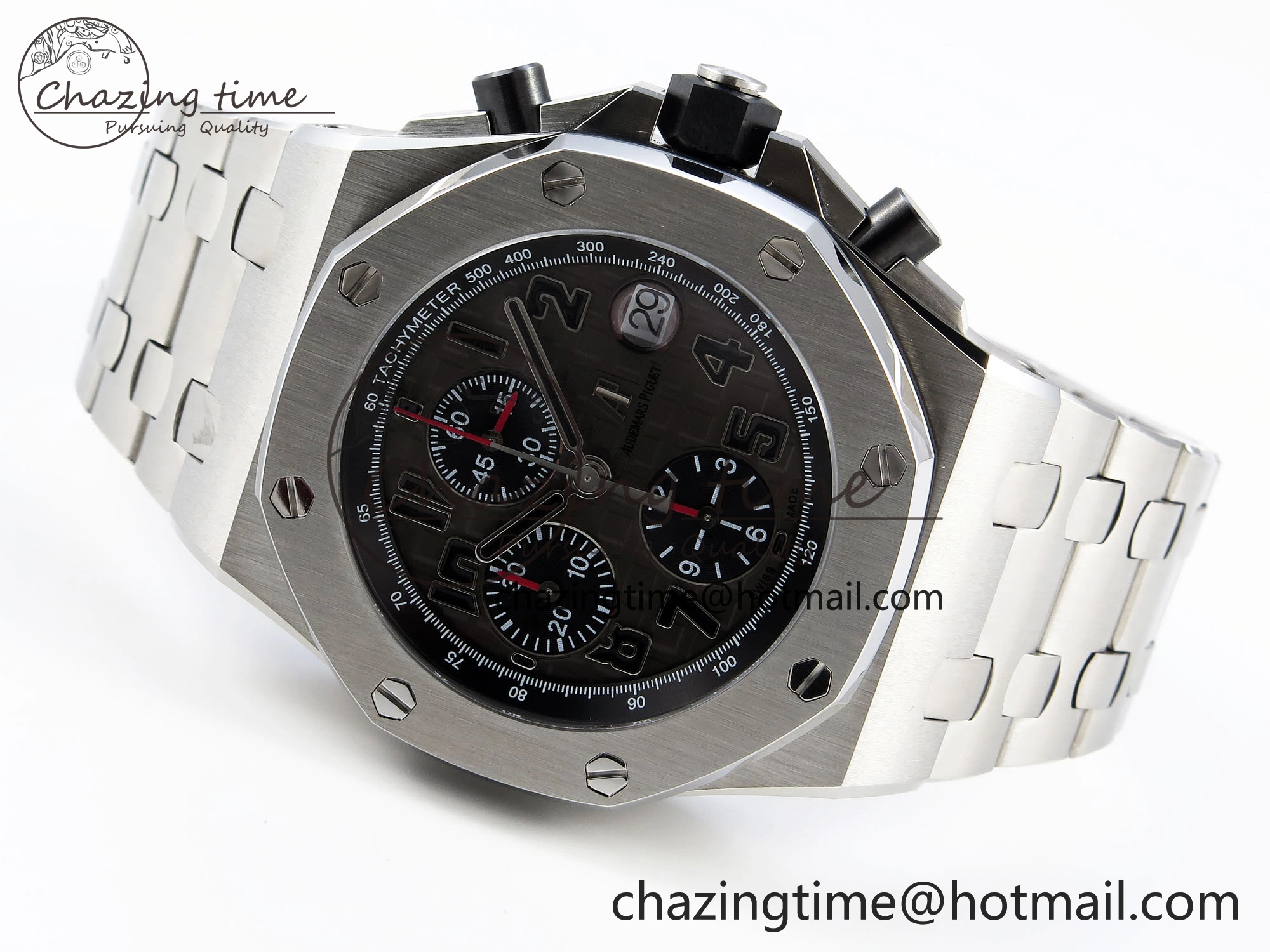 ROYAL OAK OFFSHORE 42MM SS APF 1:1 BEST EDITION GRAY DIAL BLACK MARKERS ON SS BRACELET A FreshLook 4515