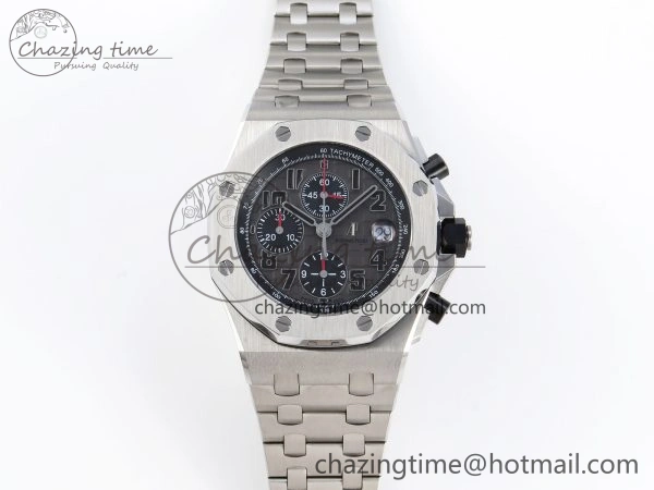 ROYAL OAK OFFSHORE 42MM SS APF 1:1 BEST EDITION GRAY DIAL BLACK MARKERS ON SS BRACELET A FreshLook 4515