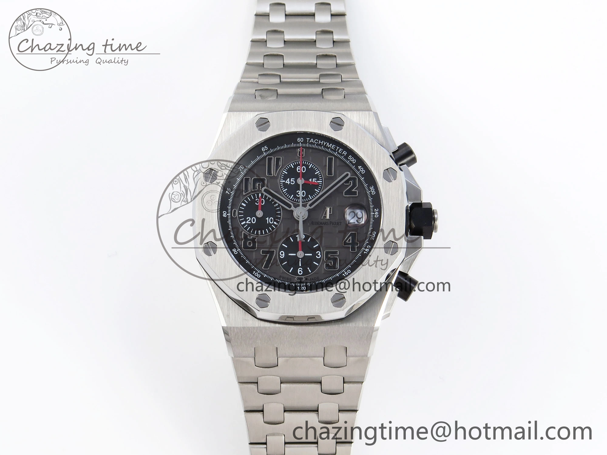 ROYAL OAK OFFSHORE 42MM SS APF 1:1 BEST EDITION GRAY DIAL BLACK MARKERS ON SS BRACELET A FreshLook 4515
