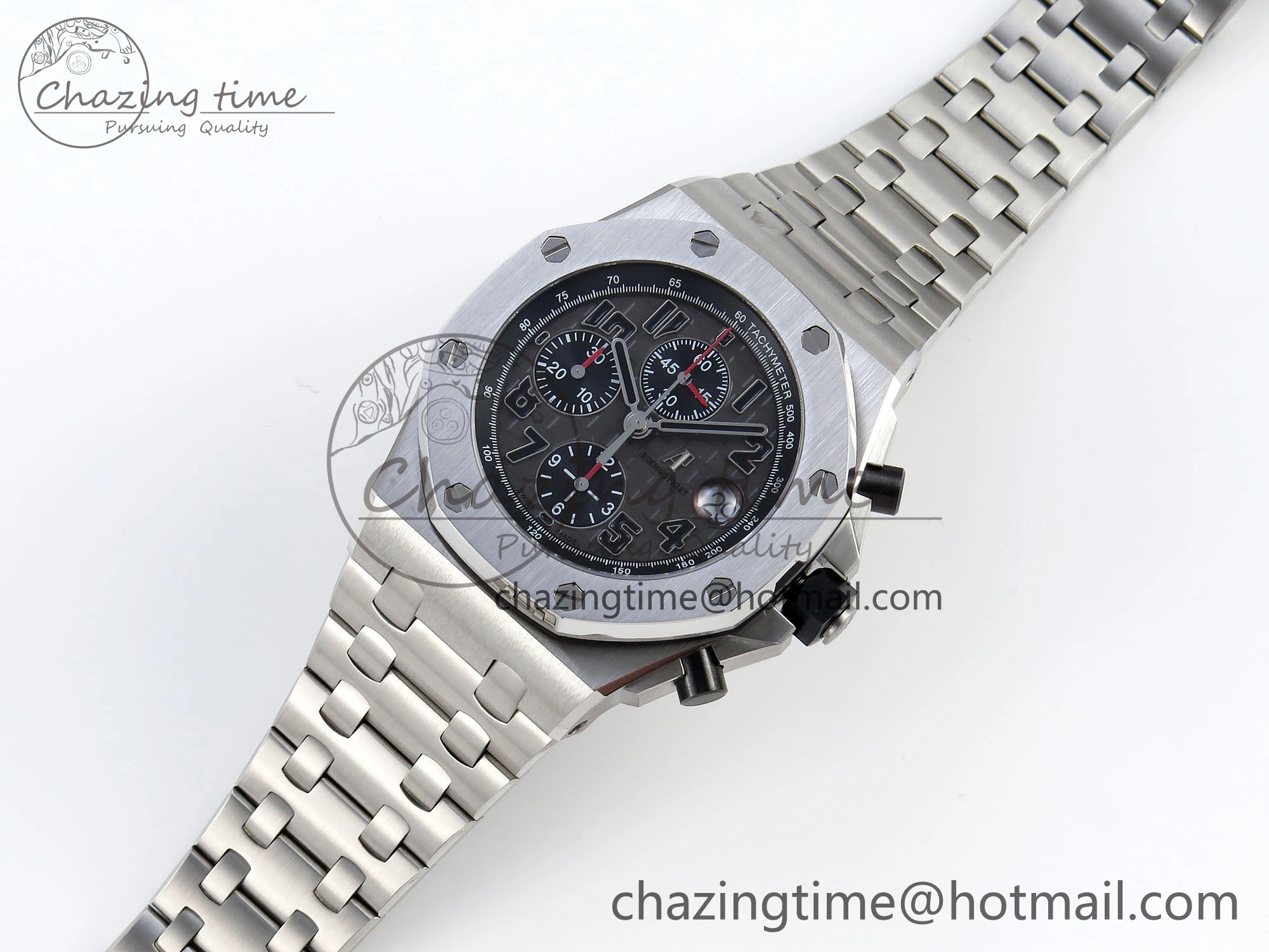 ROYAL OAK OFFSHORE 42MM SS APF 1:1 BEST EDITION GRAY DIAL BLACK MARKERS ON SS BRACELET A FreshLook 4515
