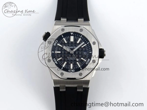 StreetReady ROYAL OAK OFFSHORE DIVER 15710 IPF 1:1 BEST EDITION BLACK DIAL ON BLACK RUBBER STRAP SA3120 SUPER CLONE 4508