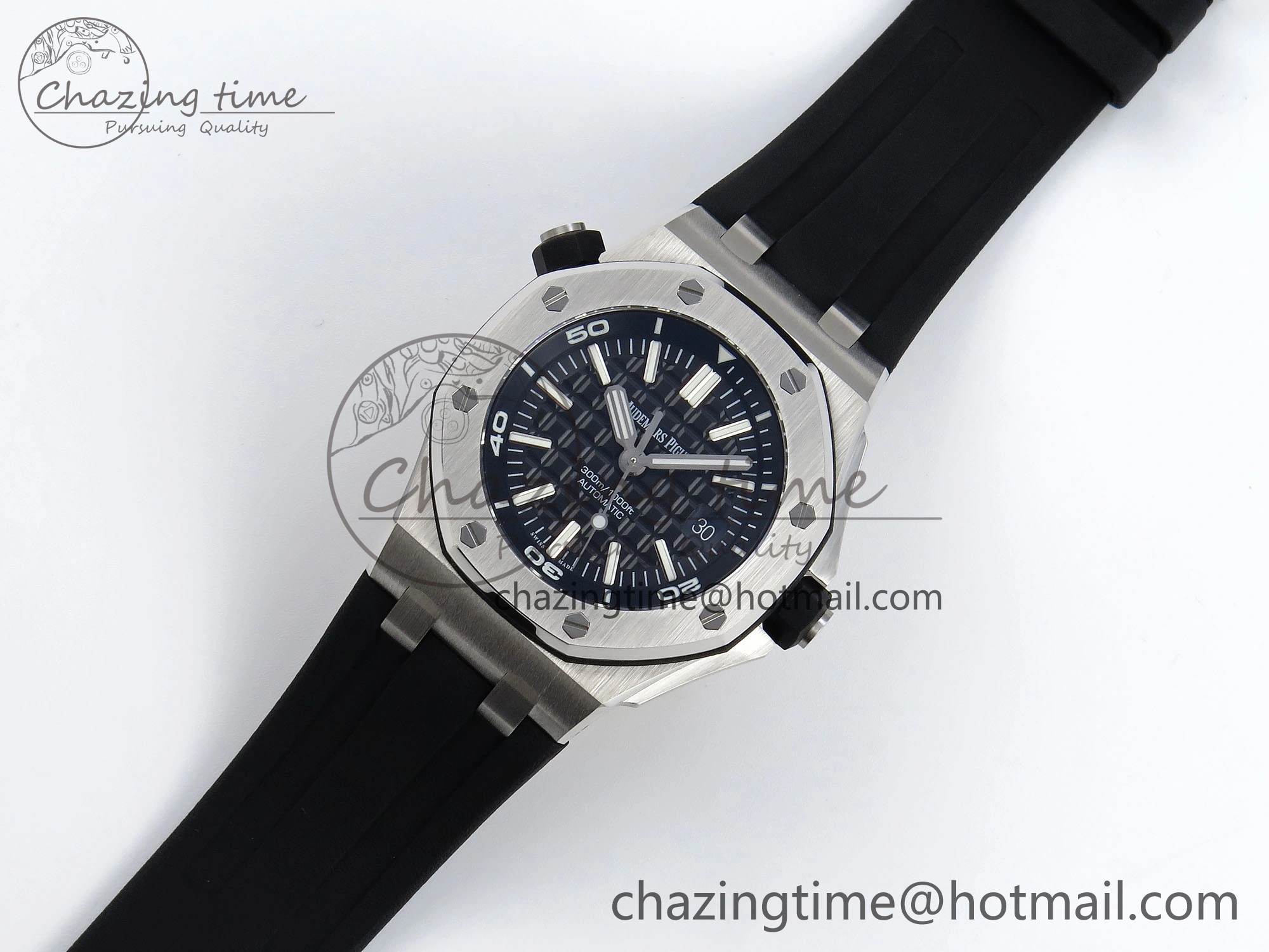 StreetReady ROYAL OAK OFFSHORE DIVER 15710 IPF 1:1 BEST EDITION BLACK DIAL ON BLACK RUBBER STRAP SA3120 SUPER CLONE 4508