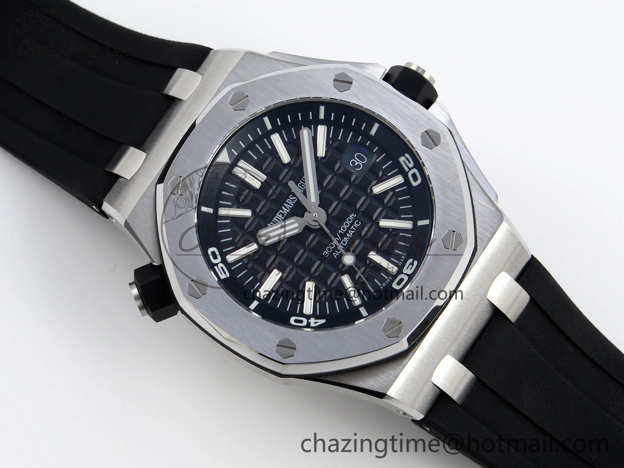 StreetReady ROYAL OAK OFFSHORE DIVER 15710 IPF 1:1 BEST EDITION BLACK DIAL ON BLACK RUBBER STRAP SA3120 SUPER CLONE 4508