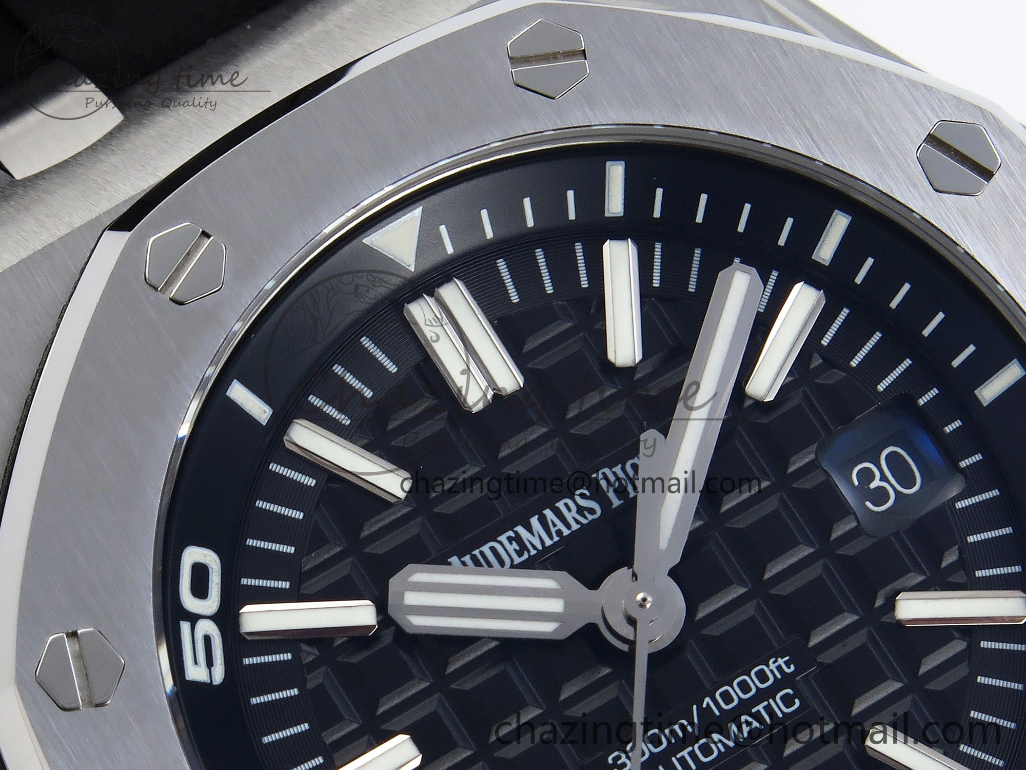 StreetReady ROYAL OAK OFFSHORE DIVER 15710 IPF 1:1 BEST EDITION BLACK DIAL ON BLACK RUBBER STRAP SA3120 SUPER CLONE 4508