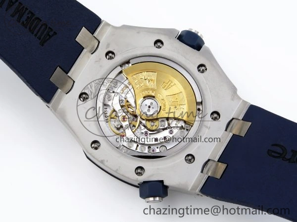 ROYAL OAK OFFSHORE DIVER 15710 IPF 1:1 BEST EDITION BLUE DIAL ON BLUE RUBBER STRAP SA3120 SUPER CLONE RelaxedFit 4511