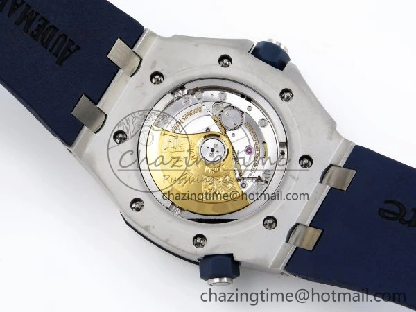 ROYAL OAK OFFSHORE DIVER 15710 IPF 1:1 BEST EDITION BLUE DIAL ON BLUE RUBBER STRAP SA3120 SUPER CLONE RelaxedFit 4511