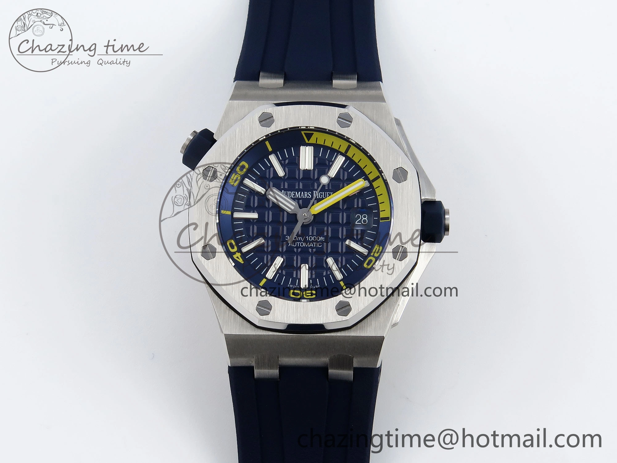 ROYAL OAK OFFSHORE DIVER 15710 IPF 1:1 BEST EDITION BLUE DIAL ON BLUE RUBBER STRAP SA3120 SUPER CLONE RelaxedFit 4511